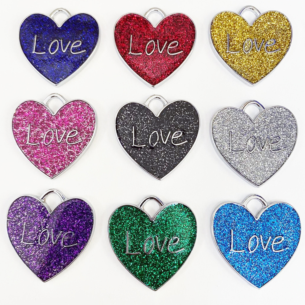 Heart-Shaped Metal Pet Collar Pendant Creative Pendant with Letter Pattern Anti-Loss Engraved Id Dog Tag Creative Engraving