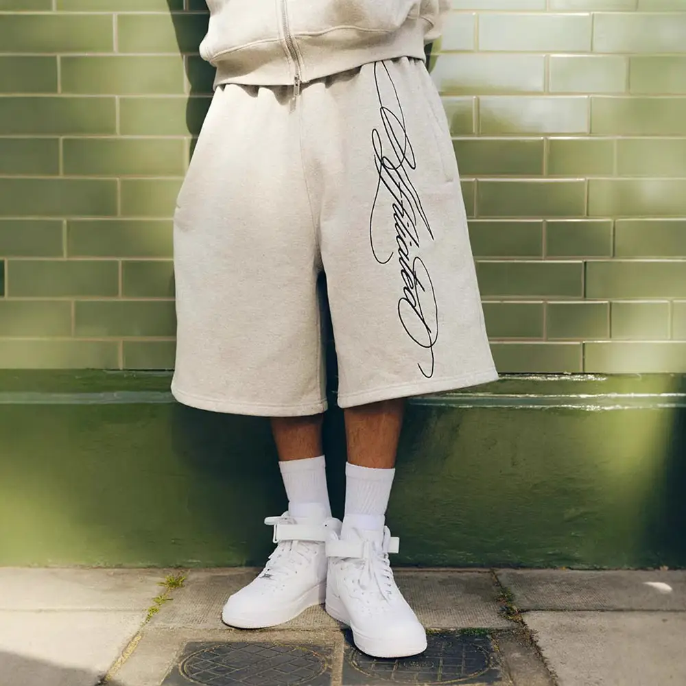European and American Ins Cross-Border Zipper Pocket Elastic Embroidered Casual Shorts Sweatpants High Street Kpop Pants Y2K Five-Point Pants