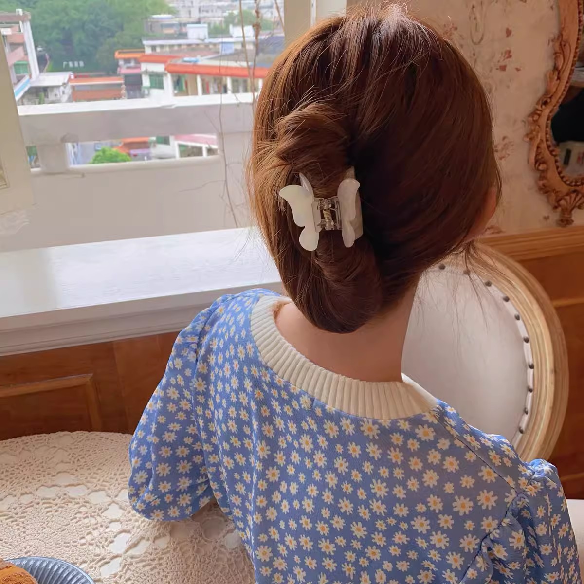 Super Fairy Romantic Butterfly Grab Clip French Temperament Acetic Acid Hair Grab Back of Head Clip Hairpin Hair Accessories Headwear Women's Spring and Summer