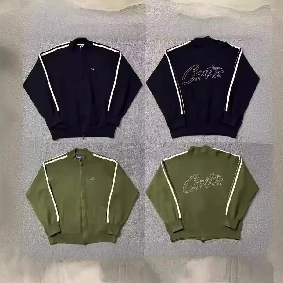 The same hip-hop letters printed loose zipper cardigan men's wool sweater trend of wild zipper cardigan jacket