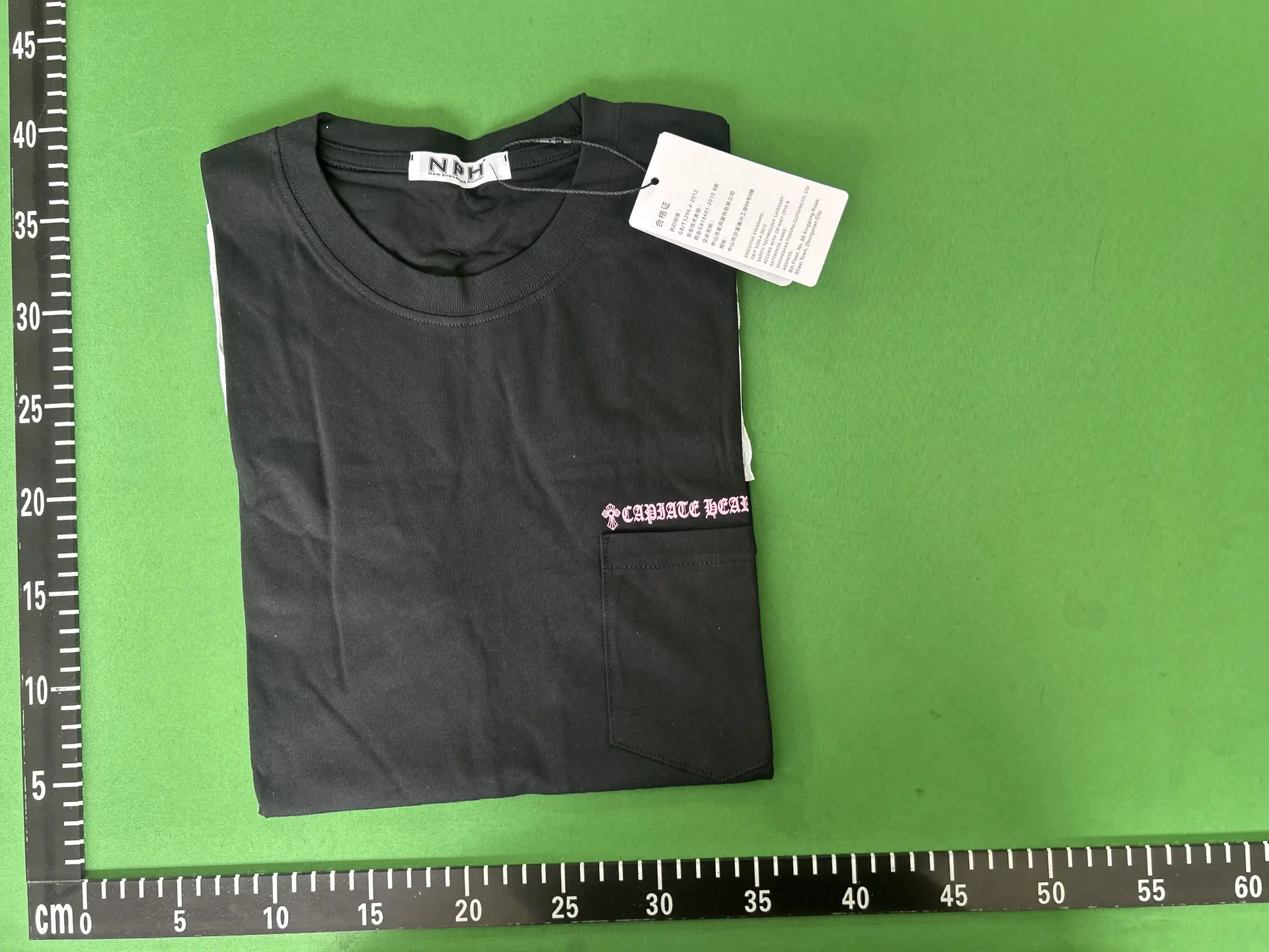 NNH Black Short-Sleeve T-Shirt with Pink Embroidery