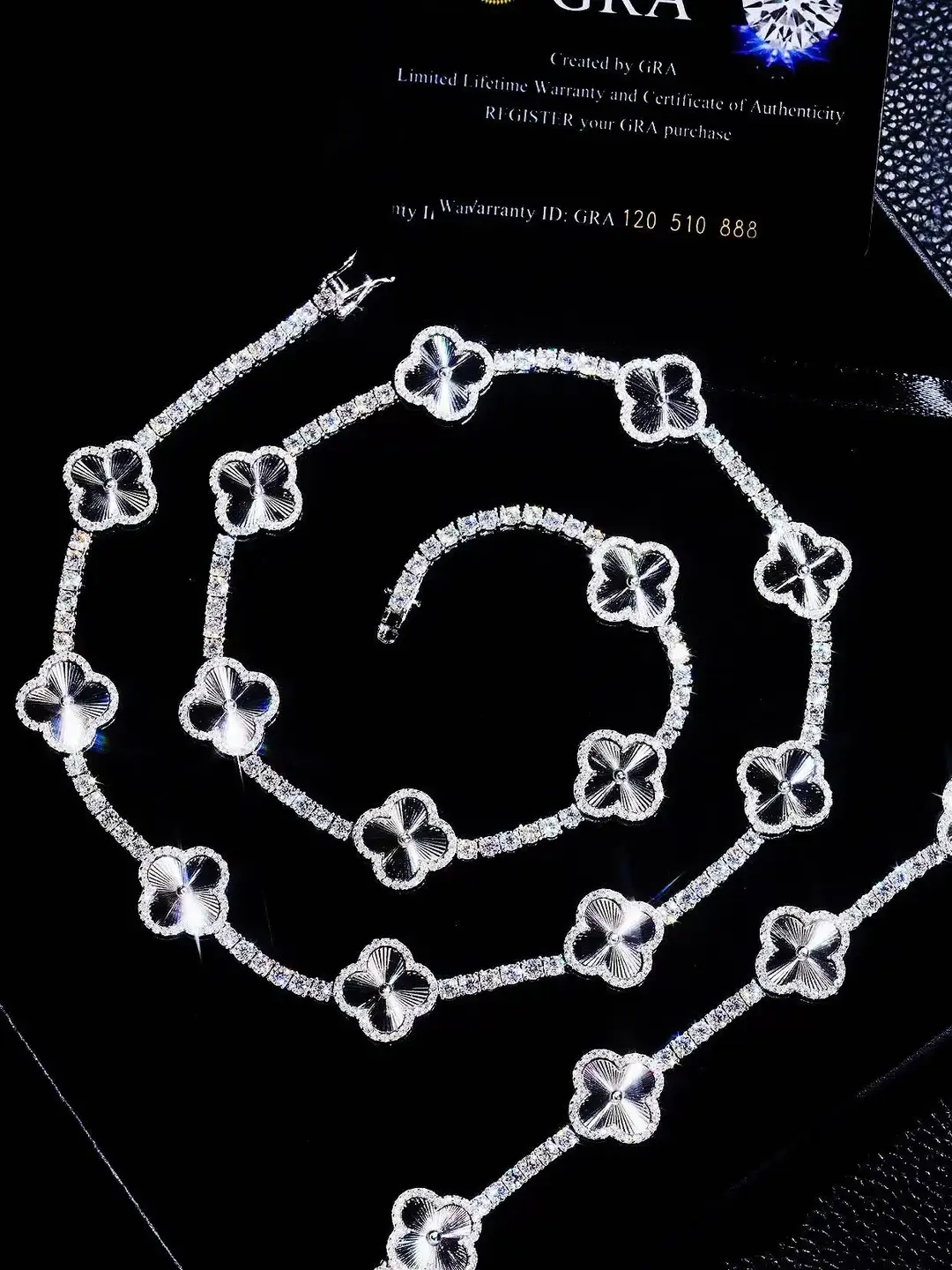 Mr.Blingggggg Fashion hip hop Jewelry S925 Silver In Stock Moissanite Laser Clover Diamond Bracelet