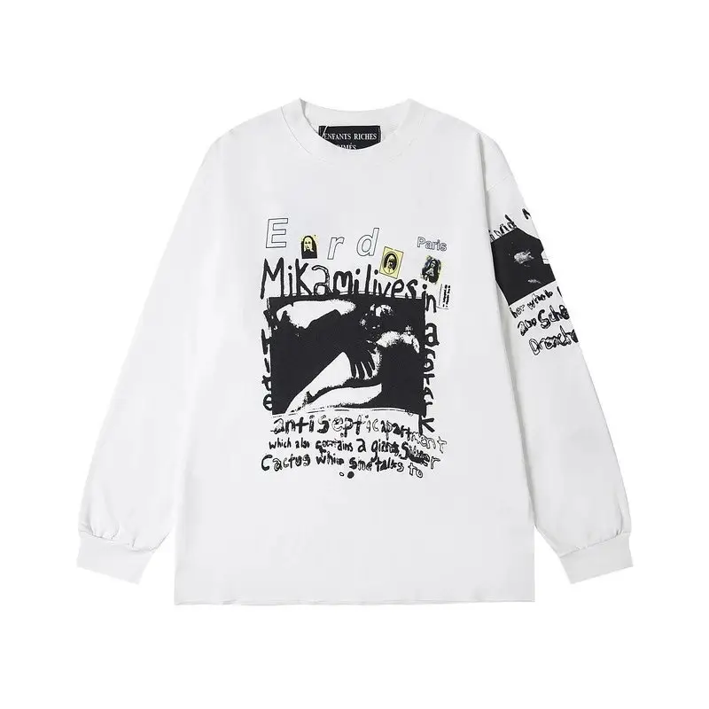 High Quality Washed Graffiti Crewneck Sweat Long Sleeve