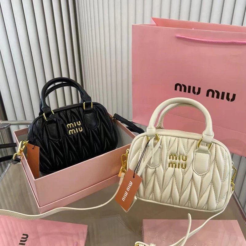 miu miu Quilted Bowling Bag