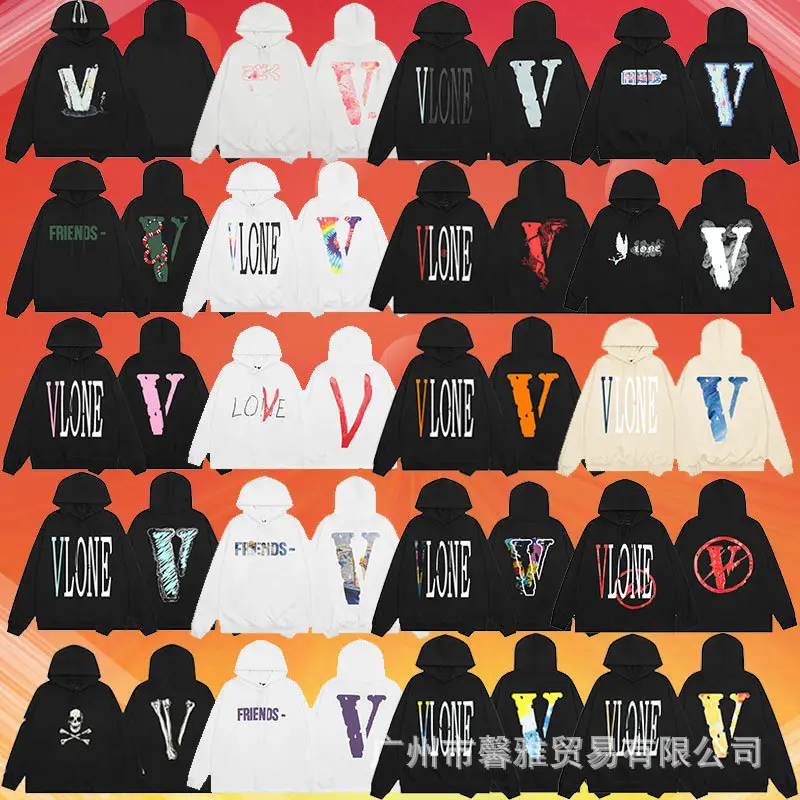 External Single Vlone FOG Mosaic FRIENDS Element Style American Big V Hooded Series Sweater Heavy Hoodie