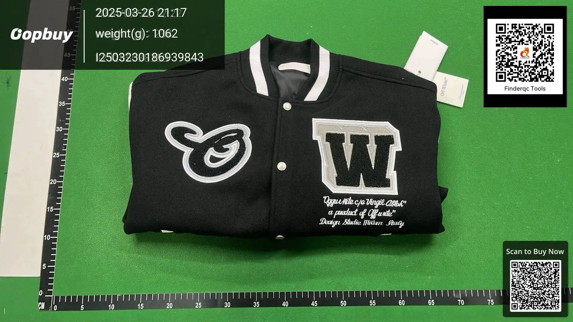 2024 Spring and Autumn New OW Mosaic Letter Pattern Baseball Suit Jacket Jacket for Men and Women with a batch of hair