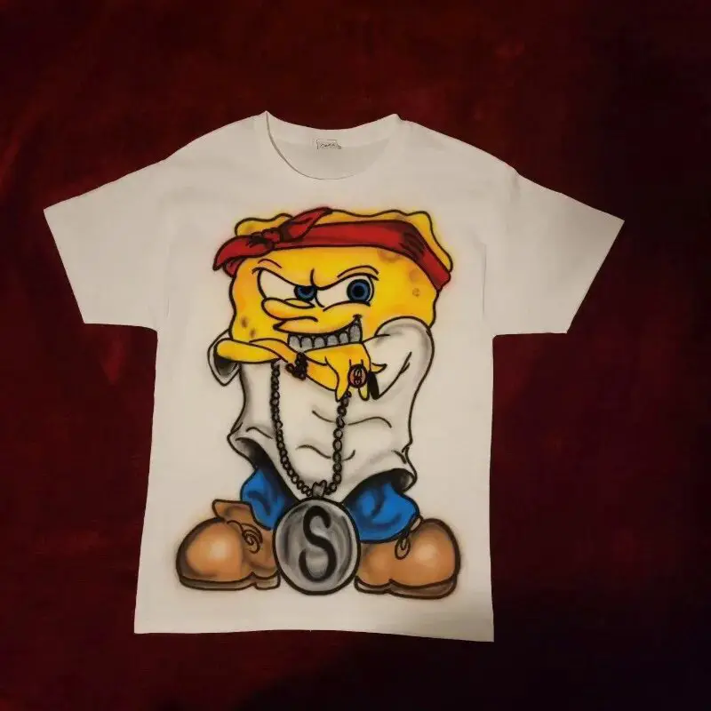 Fashion ReTro CarToon AnimaTion PrinT ShorT Sleeve T-shirT Men Y2k Harajuku Fashion Couple Casual Oversized T-shirT