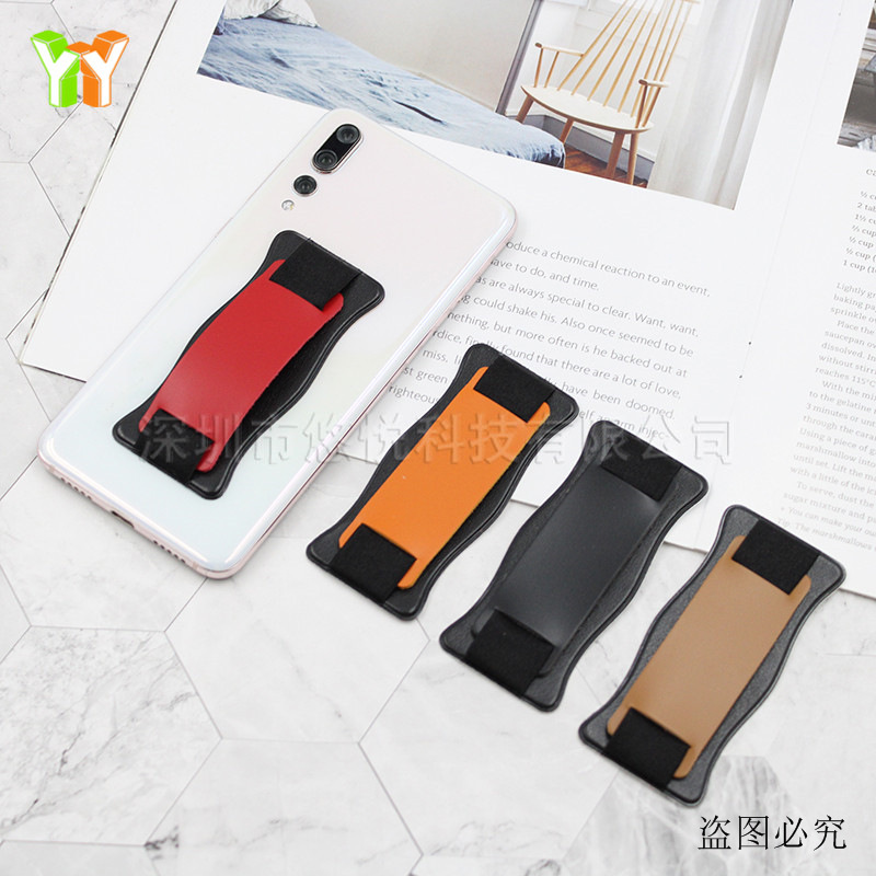 In-Stock Phone Back Sticker Leather Ring Holder Leather Stand Outdoor Portable Phone Anti-Drop Phone One-Handed Stand