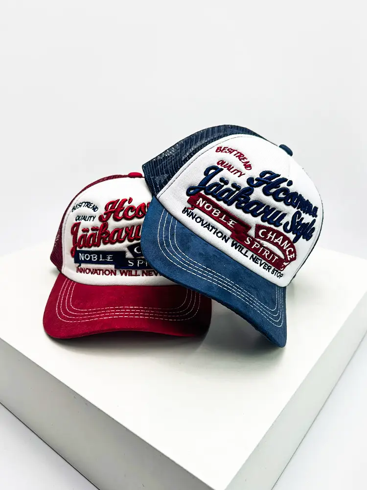 Spring and Summer New American Street Style Retro Letter Embroidered Baseball Cap for Men and Women, Sunshade Mesh Personalized Trucker Hat