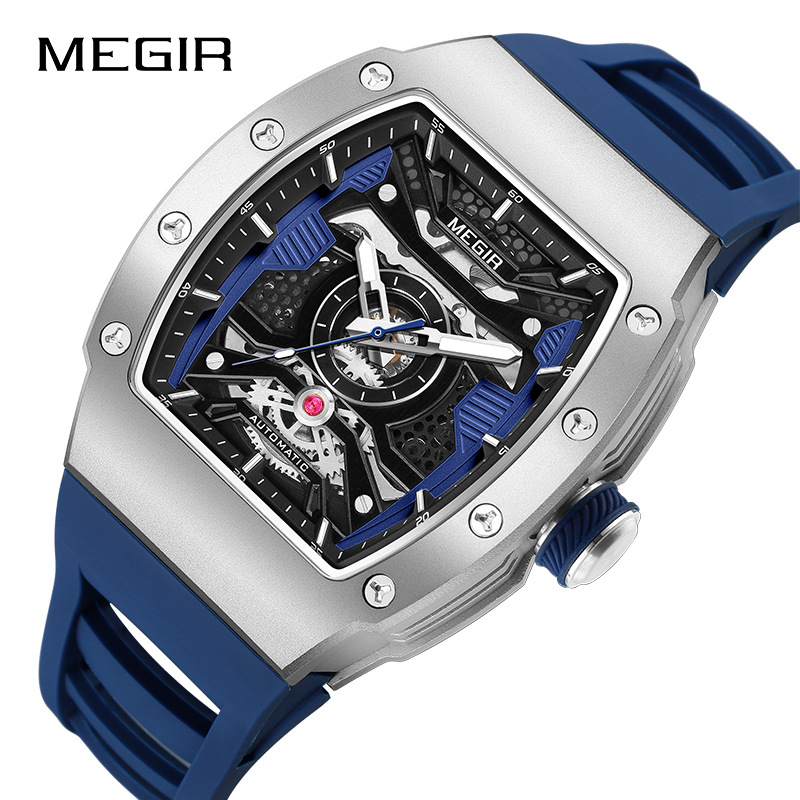 MEGIR Megir Barrel Watch Business Men's Mechanical Watch Cross-border E-commerce Explosions Watch Wholesale 8604