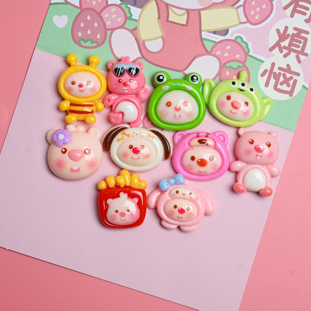 Bright Cartoon Beaver Dress-up Small Animal DIY Resin Accessories Cream Glue Accessories Handmade Material Hairpin Headwear
