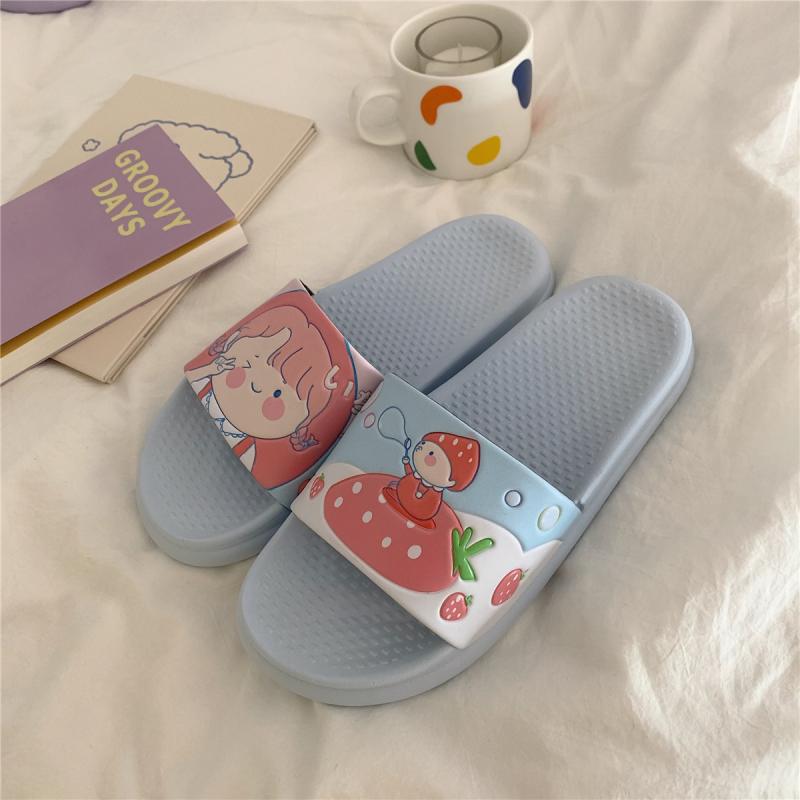 Fashionable Cartoon Cute Girly Heart Sandals Indoor Home Korean Style Japanese Harajuku Style Women's Summer Sandals and Slippers for Outdoor Wear