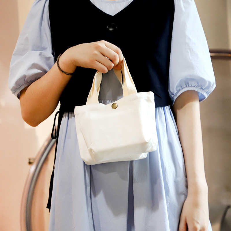 Solid Color Canvas Bag DIY Hand-Painted Graffiti Satchel Shopping Bag Simple and Environmentally Friendly Student Tutoring One-Shoulder Casual Fashion