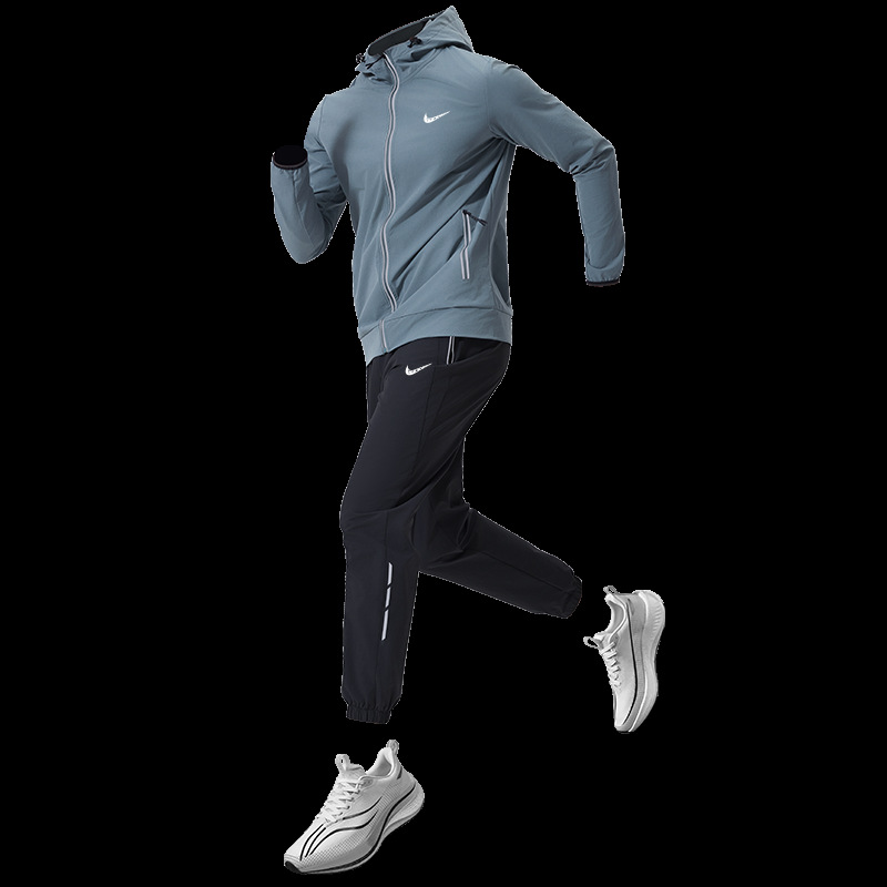 Cross-border Running Sports suit Men's Spring and Autumn Quick-drying Outdoor Morning Running Training Clothes Autumn and Winter Fitness Clothes Jacket Men's