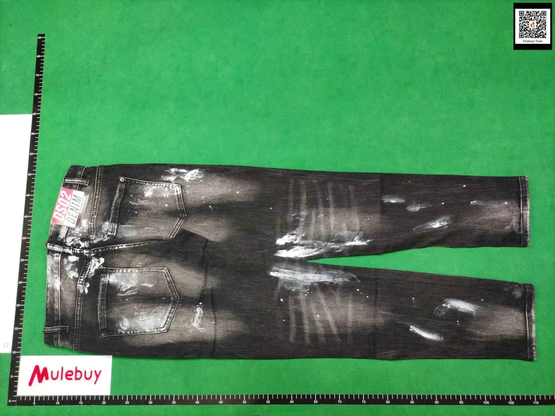 DSQUARED2 Men's Black Distressed Paint Splatter Skinny Jeans