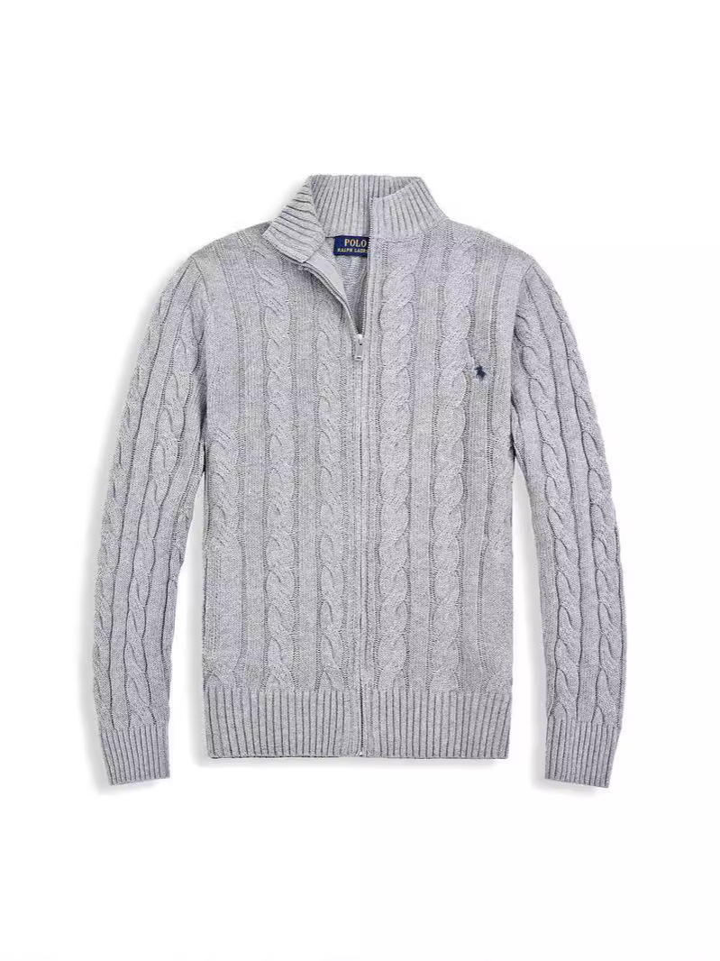 Pony Classic Men's Sweater Autumn and Winter Paul Thickened Collar Zipper Cardigan Twist Knitwear Casual Sweater QC-foto från 1688 på Qualit.ly