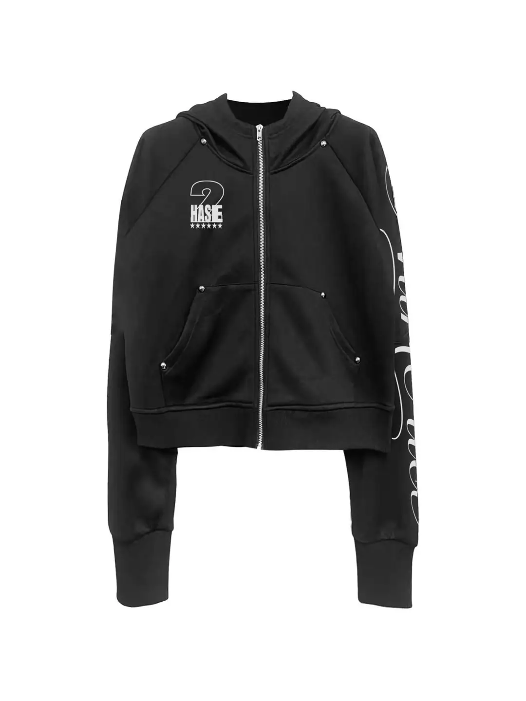 DETW 25AW * Original Basic Versatile Casual Rivet Design Sense Advanced Sports Pulling Chain Hoodie Coat