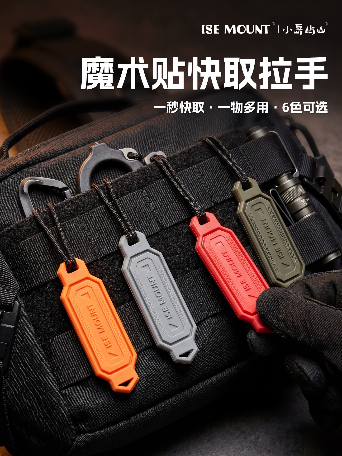 Ise Mount Velcro Quick-Release Handle, Keychain, Bag Accessories, Edc Tool Holder