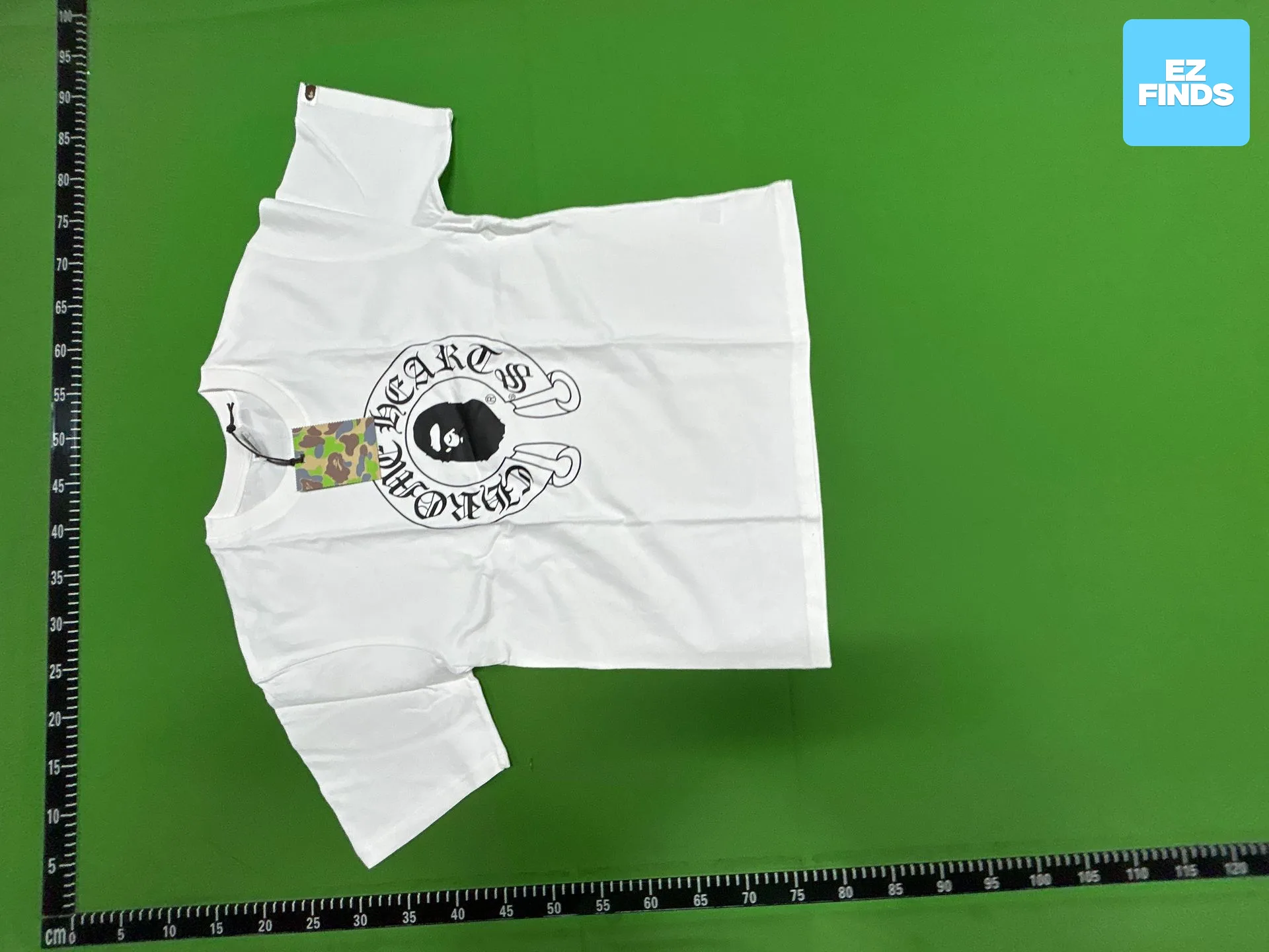 Bape Cross-Border Foreign Trade Short-Sleeved Cross-Shaped Little Monkey Sanskrit Print Trendy Loose Cotton Round Neck T-Shirt for Men and Women — QC-foto 3