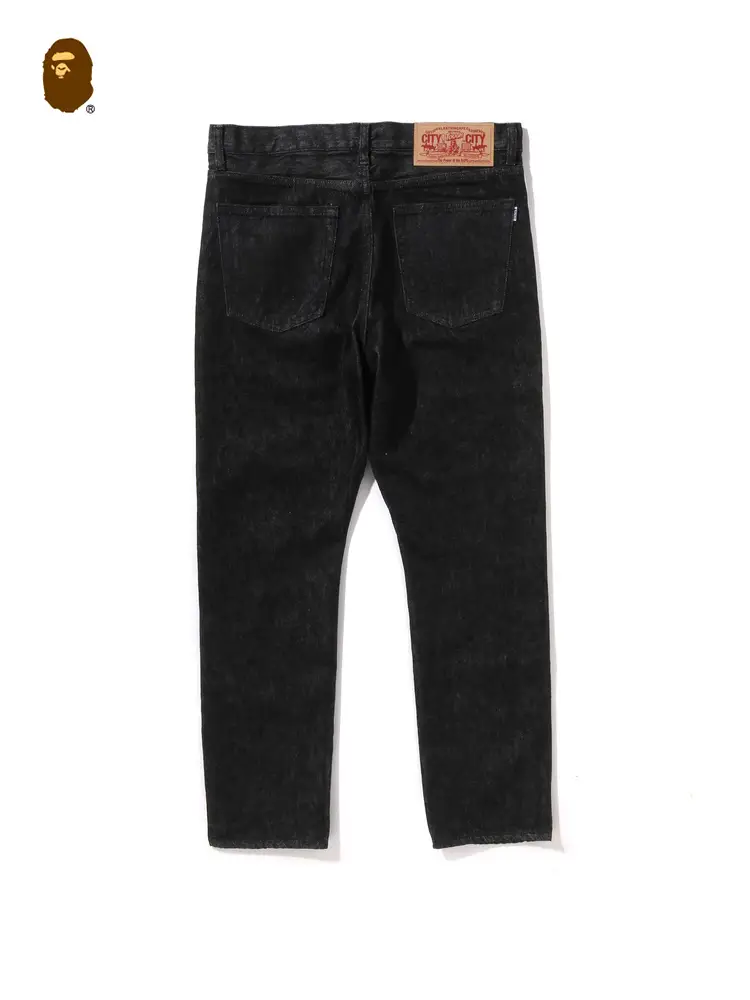 Bape Men's 24Th Autumn and Winter Dark Pattern Shark Embroider Trendy Denim 150004N