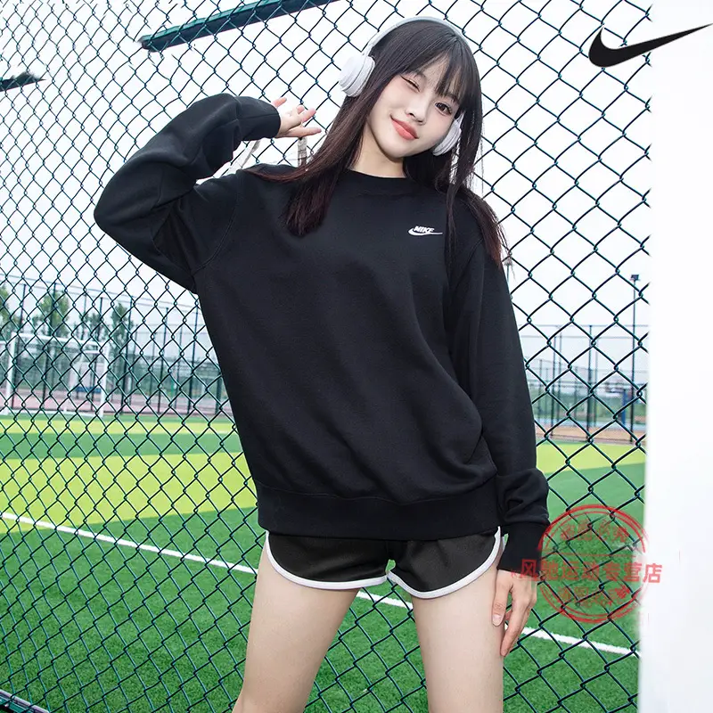 Nike Sweatshirt Men's and Women's Clothing Official Flagship Store Authentic Couple Long sleeves T-Shirts Casual Base Layer Sportswear