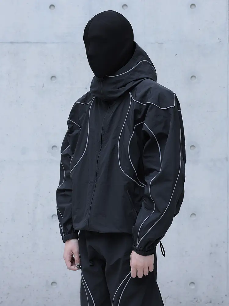 Chrysomallon2025 New arrival Niche Design Reflective Hooded Sun Protection Jacket for Men and Women Outwear