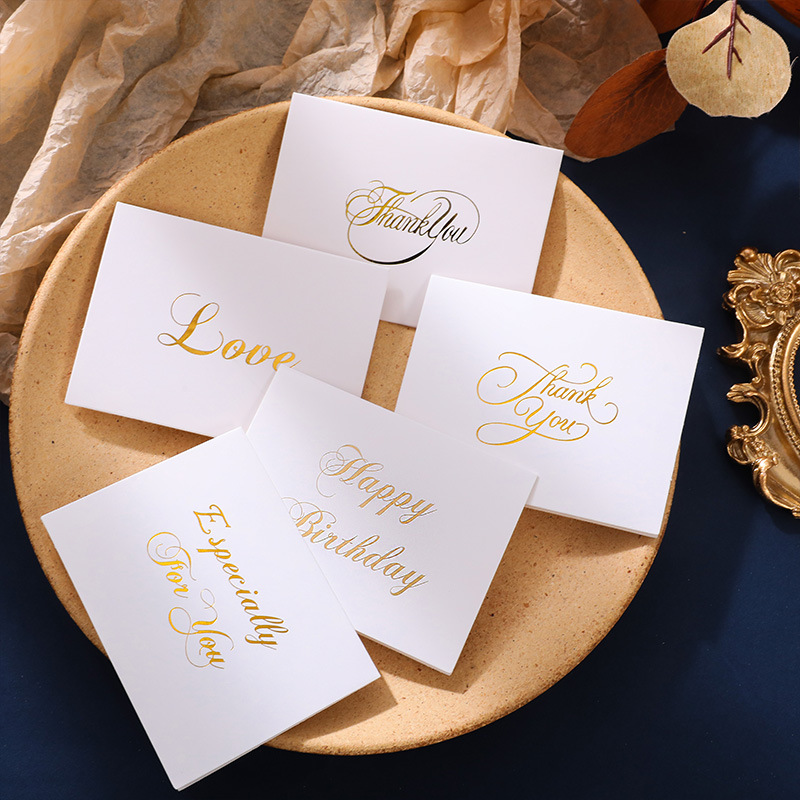 Greeting Card Simple Bronzing Thank You Card Business Holiday Gift Card Creative Gift Decoration Christmas Envelope