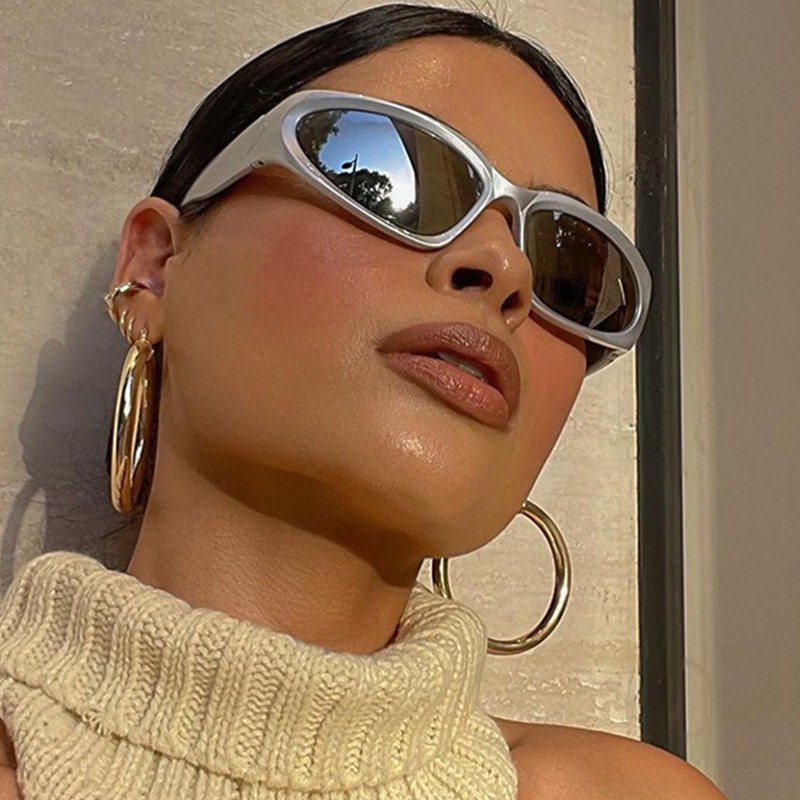 New Y2K Millennium Futuristic Spice Sunglasses Riding Punk Sports Cyber Celebrity Sunglasses Women's Cross-border Fashion Glasses