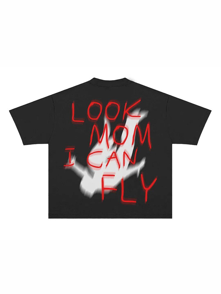 28Blocks 260g Heavyweight Pure Cotton! Distressed Lettering Trendy Brand T-Shirt with a Unique Design, Oversized Short Sleeves