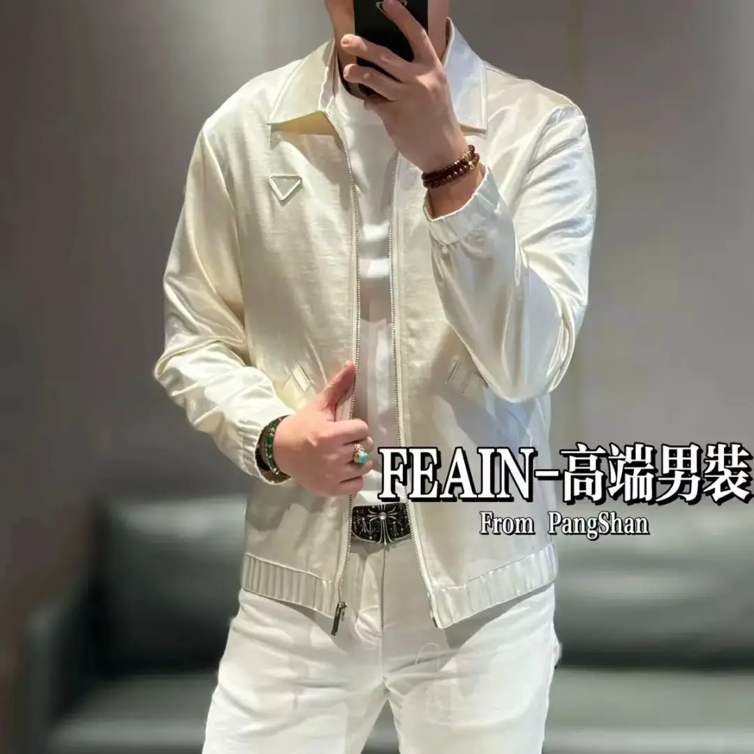 8029 Spring and Summer Men New Acetate Tencel Lapel jacket Outwear Easiest for match Handsome Style Trendy High-End European