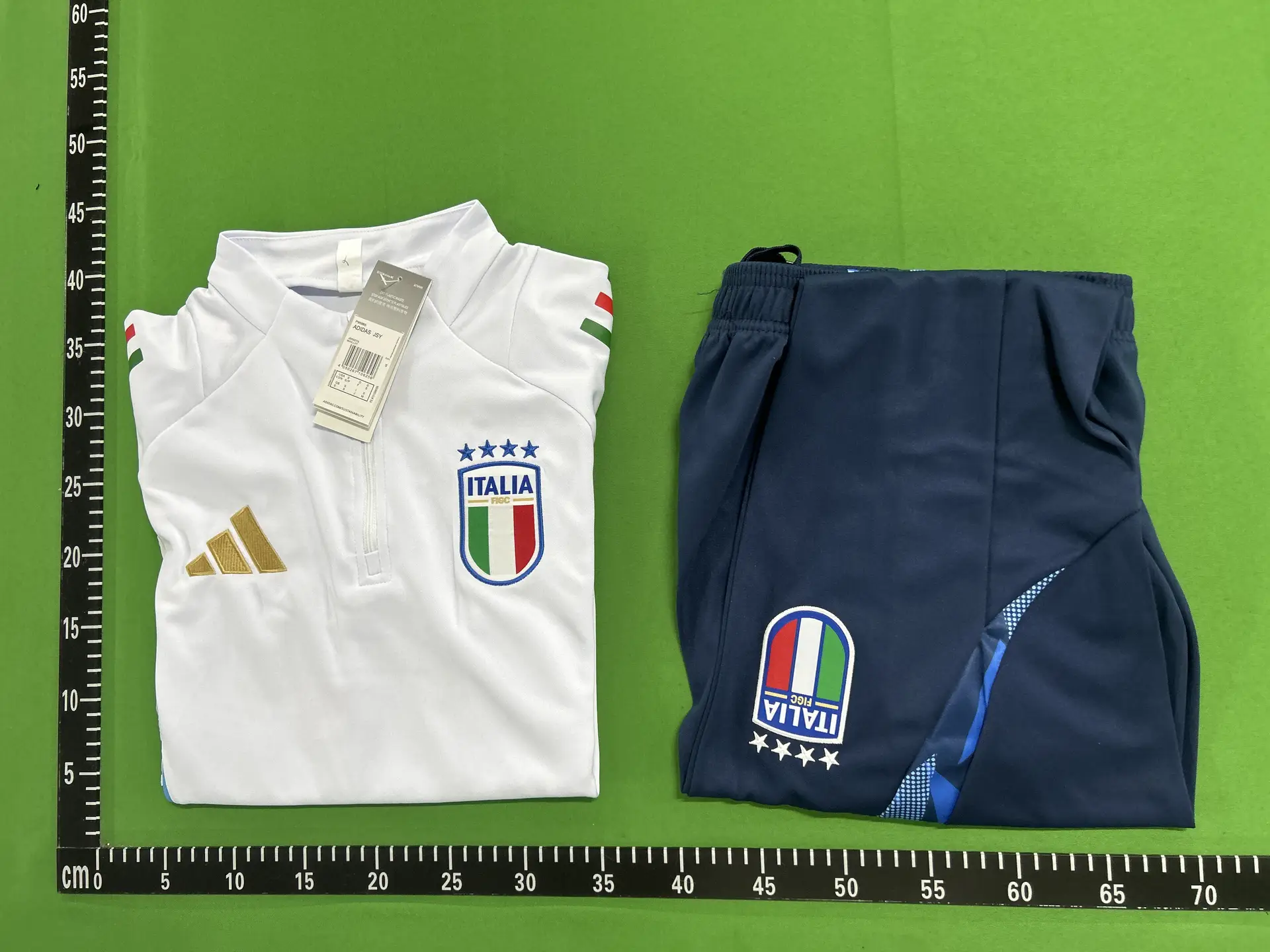 Adidas Italia Football Tracksuit White Navy