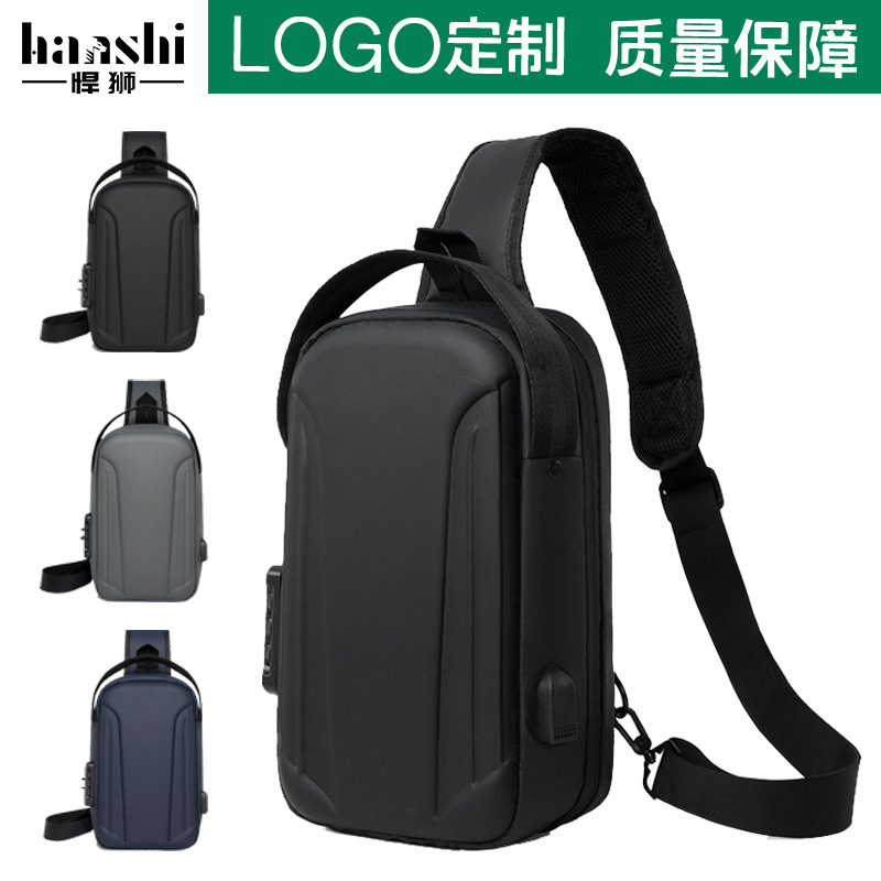 Fashion Men's High-end Chest Bag Waterproof EVA Hard Shell Crossbody Bag Women's Shoulder Chest Bag Trendy Travel Shoulder Bag
