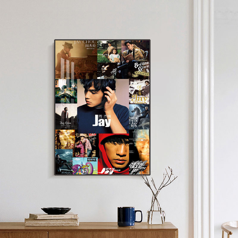 Jay Chou Bedroom Living Room Dining Room Poster Decorative Painting JAYCHOU Album Star Dormitory Music Classroom Hanging Painting