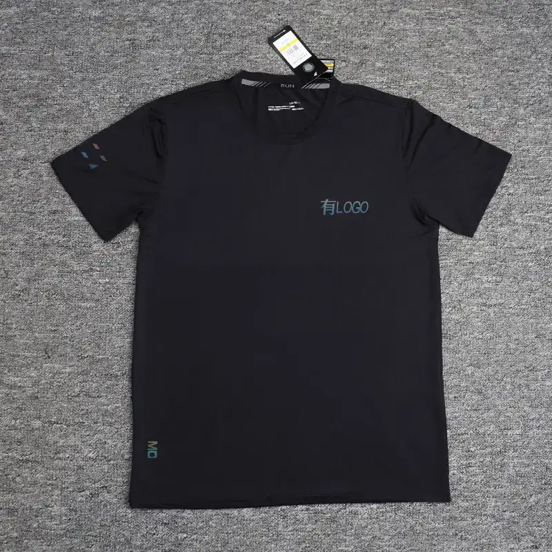 European and American Outdoor Running Fitness Quick-Drying Short-Sleeved T-Shirt Men's Ice Silk Loose Round Neck Training Top Breathable Sweatshirt