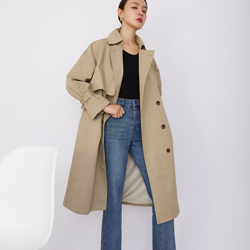 Autumn atmosphere field exquisite production private clothing feel trench coat texture chao good two types! F0024