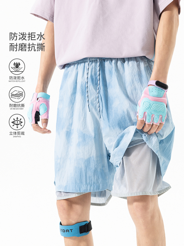 New Trendy Brand Tie-Dye Casual Comfortable Shorts for Men, Summer Thin Hip-Hop Casual Fashion Beach Shorts