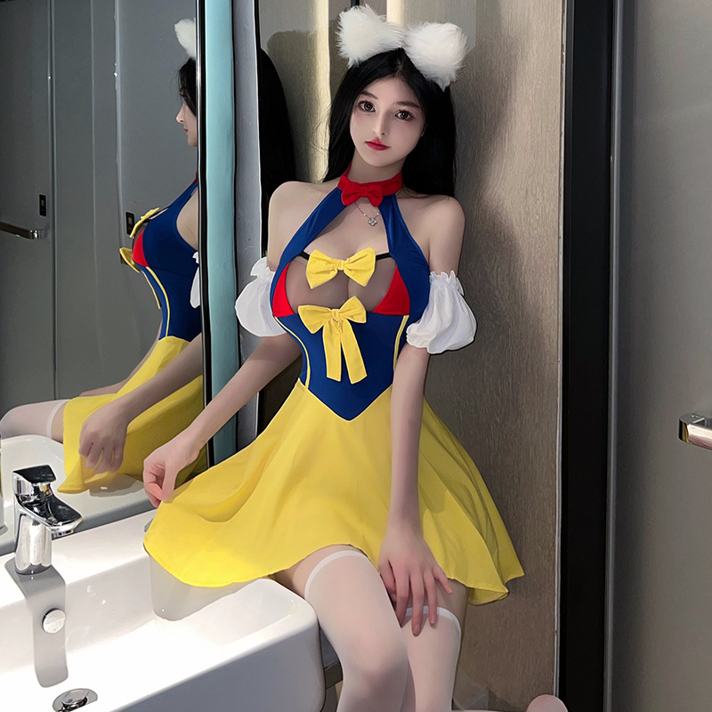 Lin Lin Ting Sexy Lingerie Female Sexy Princess Dress Maid Small Breasts See-Through Hot Flirting Uniform Temptation Female 279