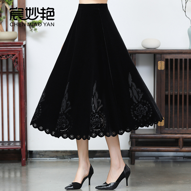 Chen Miaoyan 2024 new skirt fashion temperament Joker long square dance big swing skirt manufacturers wholesale