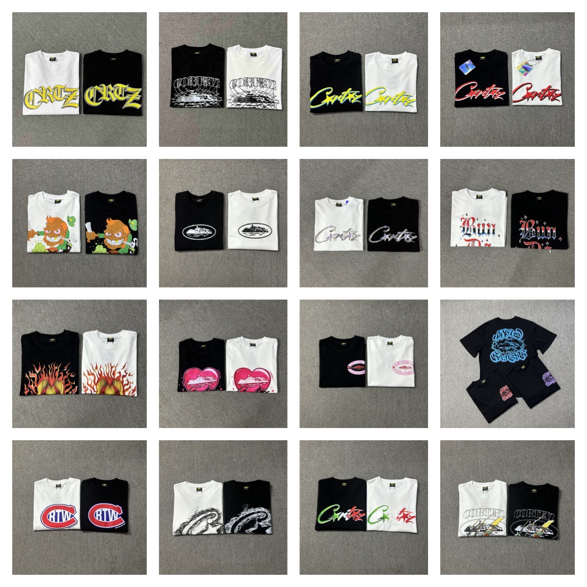 European and American Trendy Brand Crtw Devil New Style Personalized Pattern Printed Round Neck Simple Short-Sleeved Casual Loose T-Shirt for Men and Women