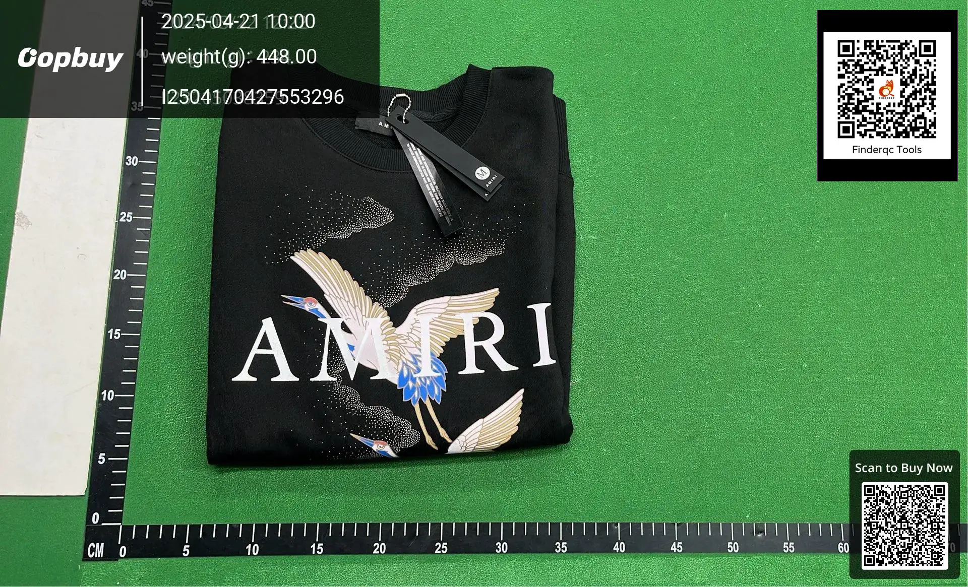 amiri Crane Auspicious Cloud Letter Crewneck Tray Sweater