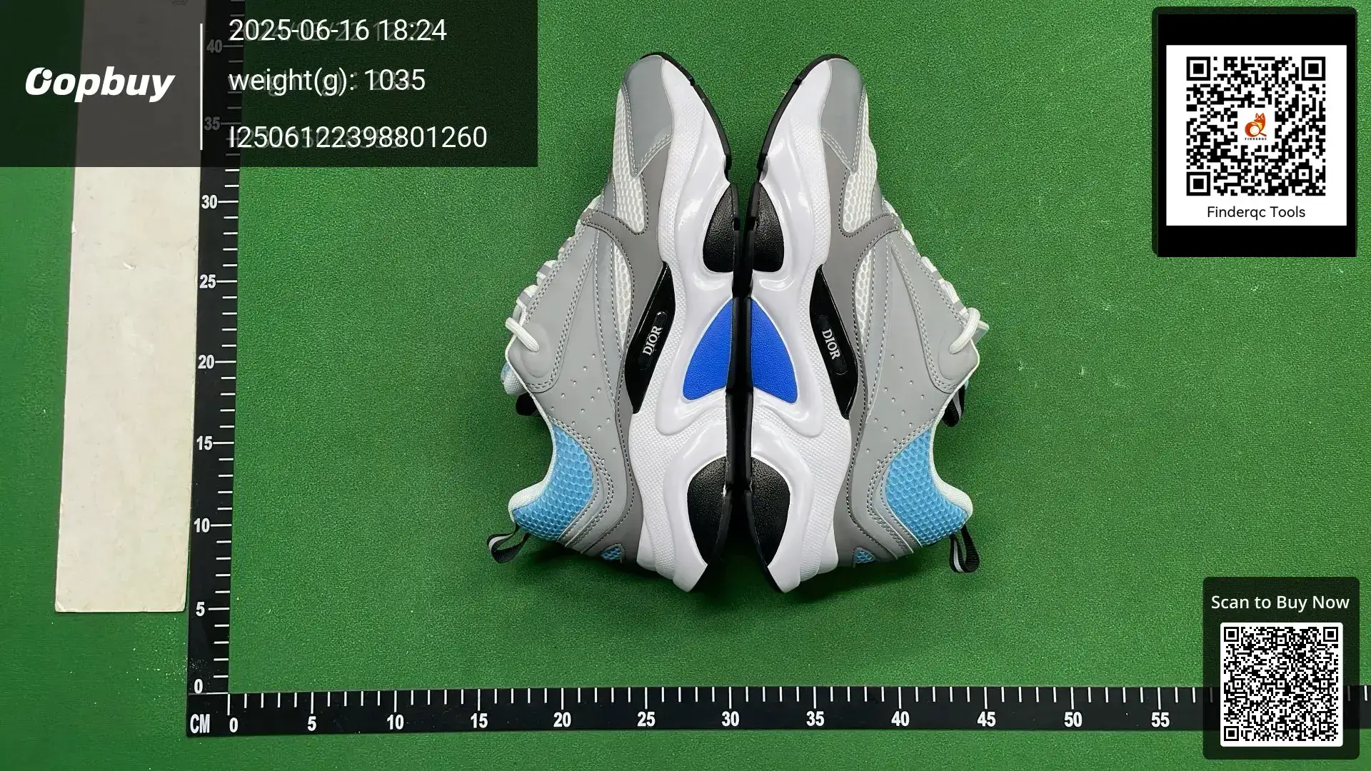 Dior B22 Sports Casual Shoes White Gray Blue