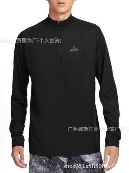 26 Cross-Border Same Style Half-Zip Sports Long-Sleeve T-Shirt for Men, Autumn and Winter Sweatshirt, Fitness Top, Running Quick-Dry Top