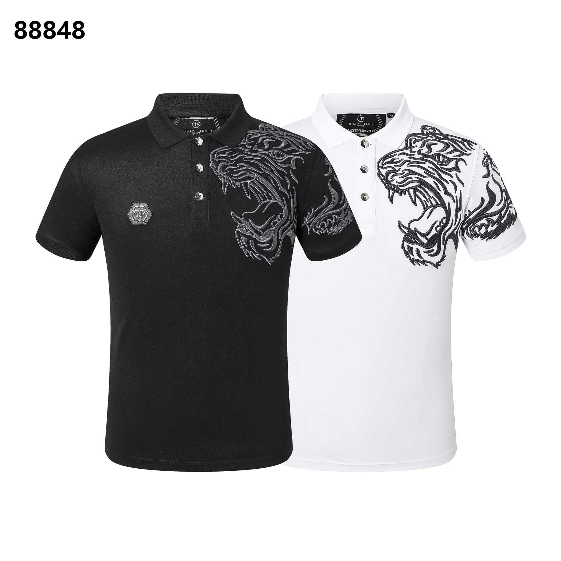 Philipp Plein Tiger Embroidered Polo Shirt