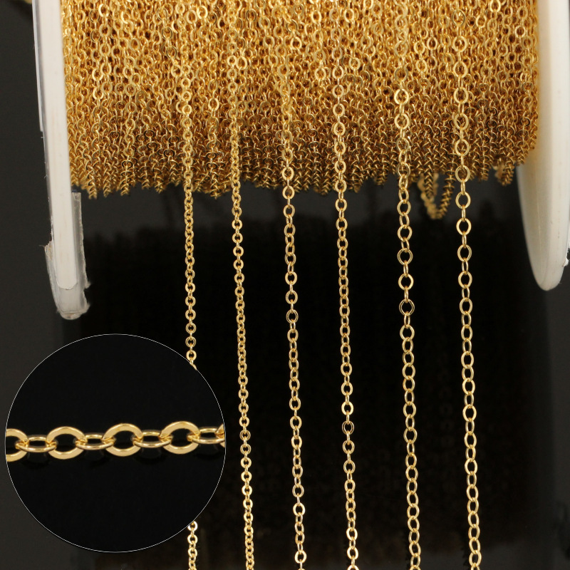 DIY American 14K Gold-Filled Chain 1.2/1.4/1.68mm Dense O-Shaped Chain Clavicle Chain DIY Bracelet Necklace