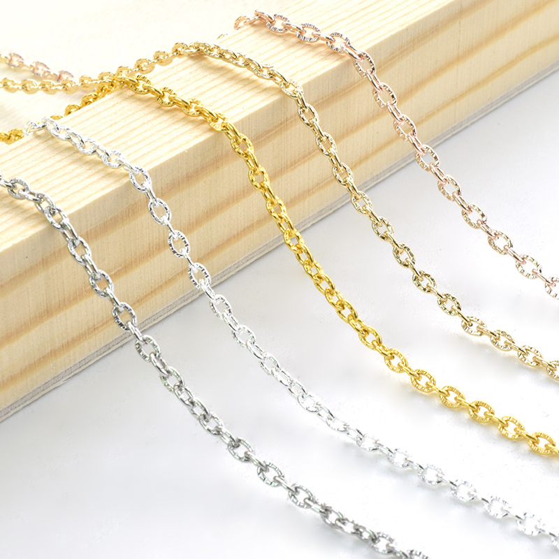 Multicolor Flat-Printed Cross-Shaped Metal Chain Tassel Loose Chain Handmade Necklace Bracelet DIY Jewelry Accessories