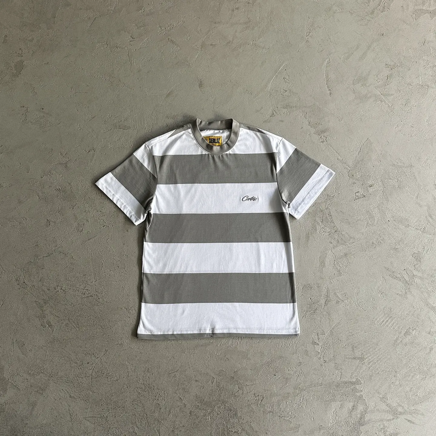 Summer New arrival Corteiz Short-sleeved Stripes Embroider T-shirt British Street Trendy Boys Fashion Casual