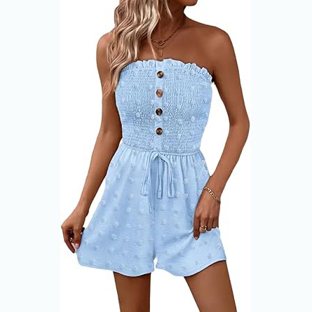2025 New Spring and Summer European and American Amazon Independent Station Cross-border Women's Fashion Solid Color Shoulder Women's Pants