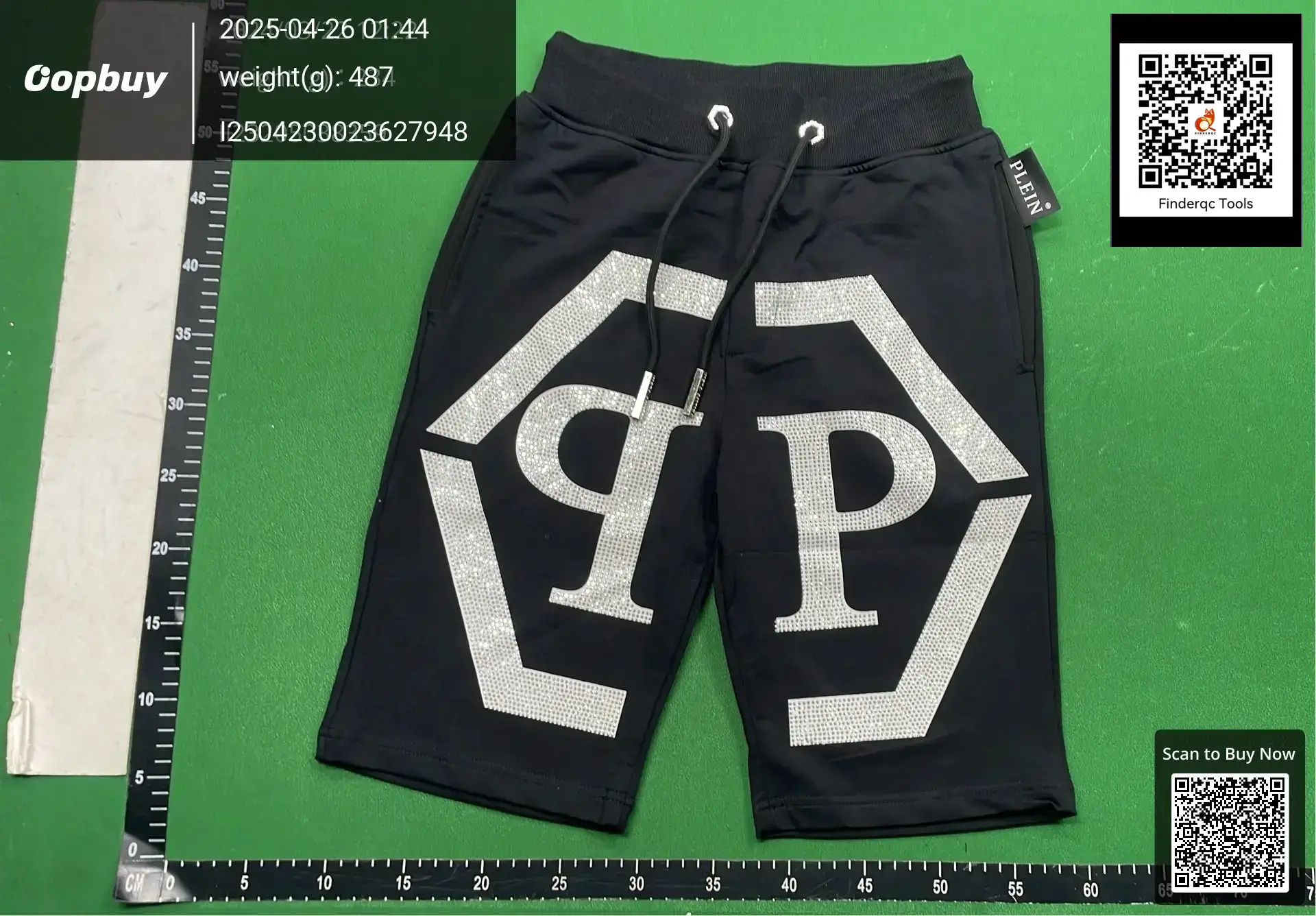 Philip Pulan summer fashion new men's diamond-embedded personalized letters cool slim short T pants suit PP men