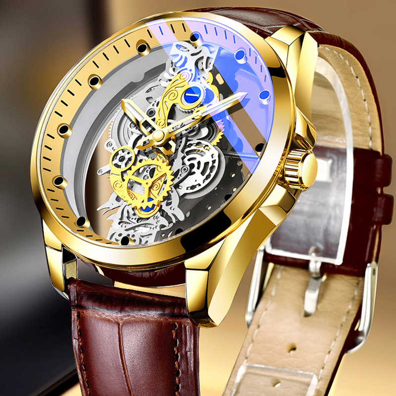 Cross-border a generation of new double-sided hollow automatic movement non-mechanical watch tourbillon watch men's waterproof