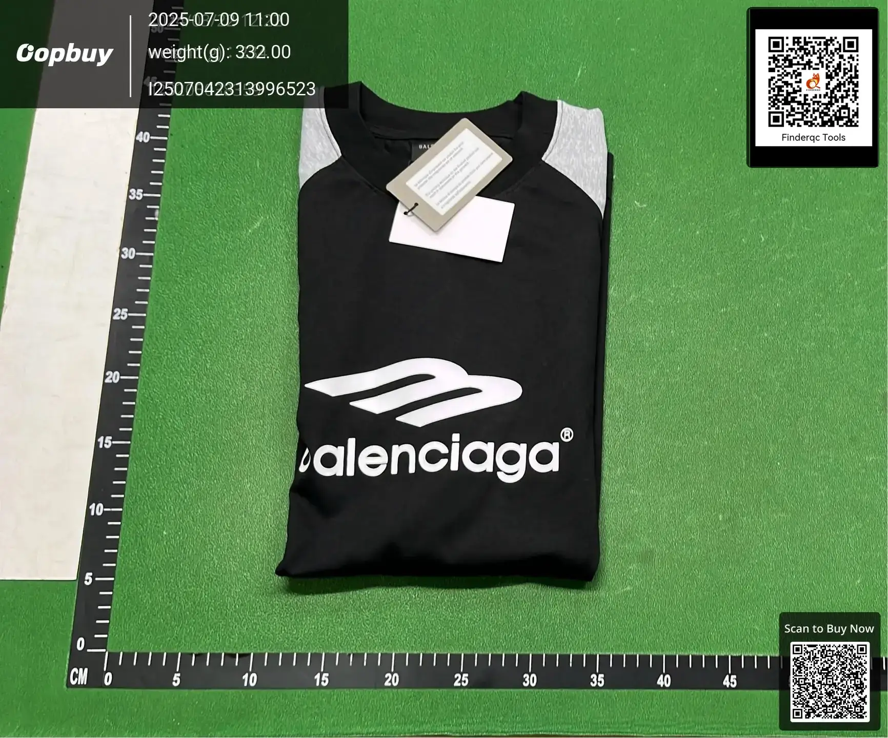 Balenciaga Logo Print Raglan Short Sleeve T-Shirt